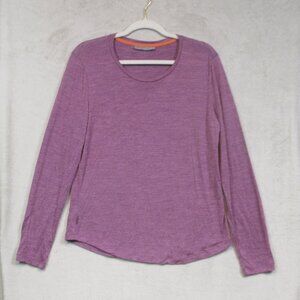Icebreaker Cool-Lite Shirt Long Sleeve Base Layer Merino Wool Women's Purple L